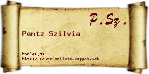 Pentz Szilvia névjegykártya